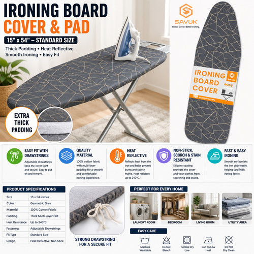 Ironing board cover and - and, pad